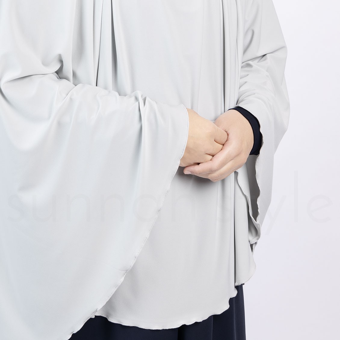 Sunnah Style Jersey Khimar Thigh Length Glacier Grey